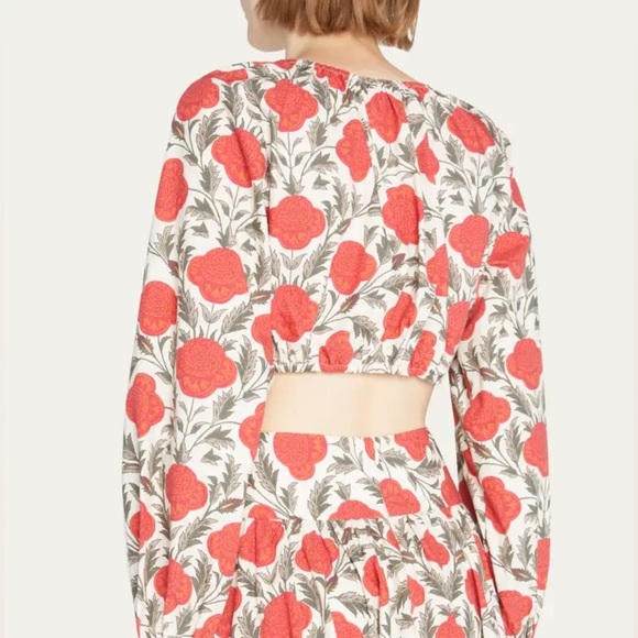RHODE Este Top Garden of Dream Red Floral NWT Size Large - Picture 8 of 15